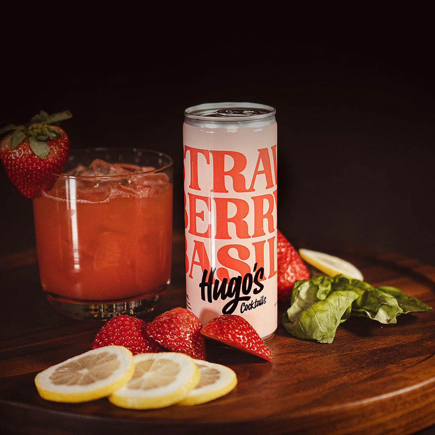 Hugo's Cocktails Strawberry Basil Lemonade // 12 Pack - Hugo's ...