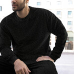 Leopard Velvet Sweatshirt & Pans // Black (S)