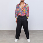 Carnaval Paisley Button Up Shirt // Multicolor (S)