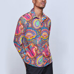Carnaval Paisley Button Up Shirt // Multicolor (S)