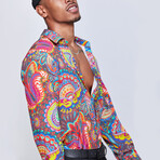Carnaval Paisley Button Up Shirt // Multicolor (S)