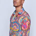 Carnaval Paisley Button Up Shirt // Multicolor (S)