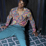 Carnaval Paisley Button Up Shirt // Multicolor (S)
