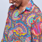 Carnaval Paisley Button Up Shirt // Multicolor (S)