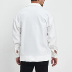 Front Pockets Oversize Shirt Jacket // White (M)