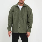 Flanneled Oversize Shirt Jacket // Khaki (M)