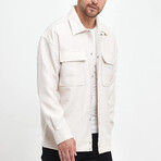 Quilted Oversize Shirt Jacket // Beige (S)