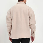 Flanneled Oversize Shirt Jacket // White (M)