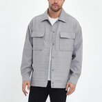 Quilted Oversize Shirt Jacket // Gray (M)