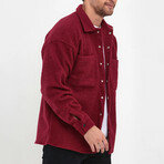 Flanneled Oversize Shirt Jacket // Burgundy (S)