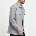 Quilted Oversize Shirt Jacket // Gray (M)