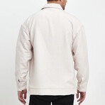 Quilted Oversize Shirt Jacket // Beige (S)