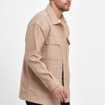 Quilted Oversize Shirt Jacket // Brown (S)