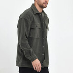 Front Pockets Oversize Shirt Jacket // Khaki (S)
