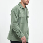 Front Pockets Oversize Shirt Jacket // Green (M)