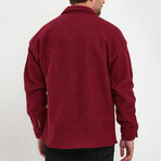 Flanneled Oversize Shirt Jacket // Burgundy (S)