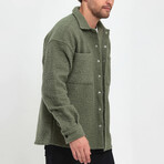 Flanneled Oversize Shirt Jacket // Khaki (M)