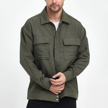 Quilted Oversize Shirt Jacket // Khaki (S)