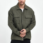 Quilted Oversize Shirt Jacket // Khaki (S)