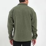 Flanneled Oversize Shirt Jacket // Khaki (M)
