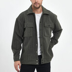 Front Pockets Oversize Shirt Jacket // Khaki (S)