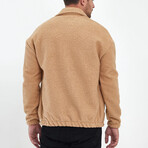 Flanneled with Logo Oversize Shirt Jacket // Milk-Brown (M)