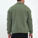 Flanneled with Logo Oversize Shirt Jacket // Khaki (M)