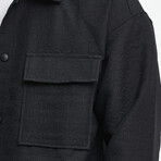 Quilted Oversize Shirt Jacket // Black (M)