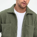 Flanneled Oversize Shirt Jacket // Khaki (M)