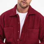 Flanneled Oversize Shirt Jacket // Burgundy (S)