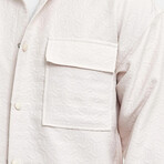 Quilted Oversize Shirt Jacket // Beige (S)