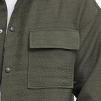 Quilted Oversize Shirt Jacket // Khaki (S)