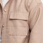 Quilted Oversize Shirt Jacket // Brown (S)