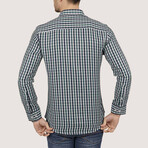 Gingham Button-Up Shirt // Slim Fit // Green-Navy (S)
