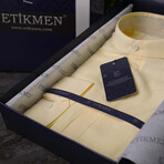 Mandarin Collar Quarter-Button Shirt // Yellow (2XL)