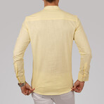 Mandarin Collar Quarter-Button Shirt // Yellow (2XL)