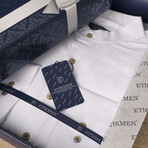 Mandarin Collar Quarter-Button Shirt // White (M)