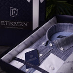 3-Tone Ombre Button-Up Shirt // Slim Fit // Blue-Gray (S)