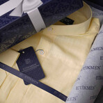 Mandarin Collar Quarter-Button Shirt // Yellow (2XL)