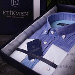 Ombré Button-Down Shirt // Purple + Light Blue (M)