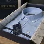 Solid Button-Down Shirt // Blue (2XL)