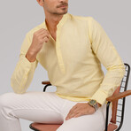 Mandarin Collar Quarter-Button Shirt // Yellow (2XL)