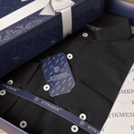 Mandarin Collar Quarter-Button Shirt // Black (2XL)