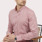 Solid Button-Down Shirt // Melange Light Cherry (S)