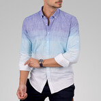 Ombré Button-Down Shirt // Purple + Light Blue (M)