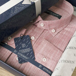 Solid Button-Down Shirt // Melange Light Cherry (S)