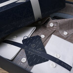 3-Tone Ombre Button-Up Shirt // Slim Fit // Brown-Blue (S)