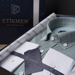 Ombré Button-Down Shirt // Gray + Mint (S)