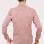 Solid Button-Down Shirt // Melange Light Cherry (S)