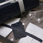 3-Tone Ombre Button-Up Shirt // Slim Fit // Brown-Beige (S)